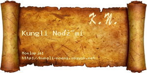 Kungli Noémi névjegykártya